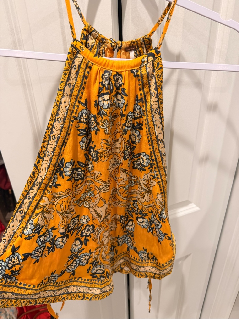 Free People Yellow Floral Tank Top